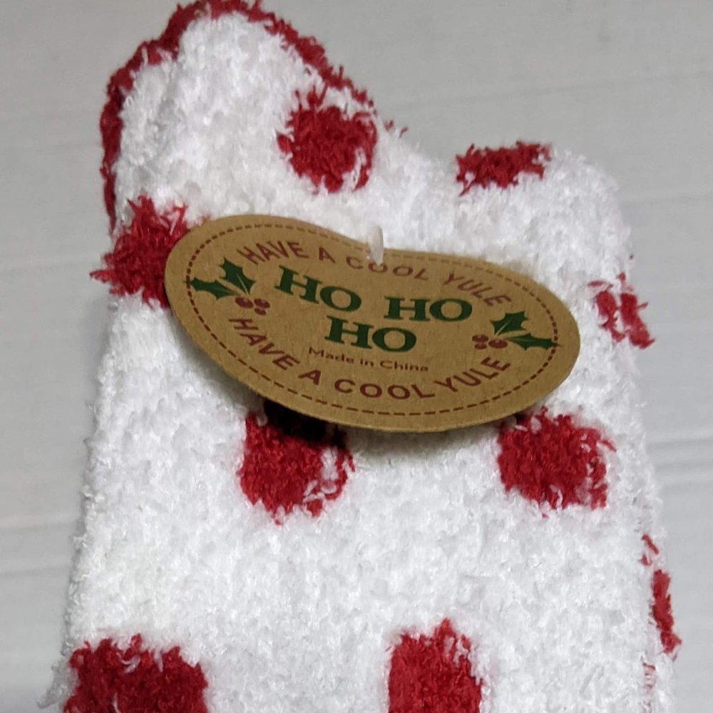 Ho Ho Ho Christmas Themed Fuzzy Lounging Sock Set